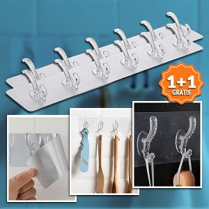 Flexibele zelfklevende hanger met 6 haken (1+1 GRATIS) | HEXHOOK