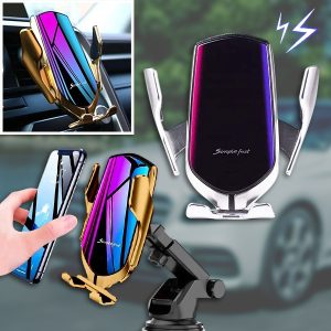 Slimme draadloze telefoonoplader en houder voor auto's | DELUXE