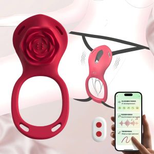 Draagbare rozenvibrator voor vrouwen – Couples Connect-app + afstandsbediening, handsfree clitorale stimulatie, spelen op afstand, lichaamsveilig siliconen, discrete verpakking | AMORA