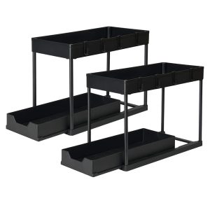 Uittrekbare organizer onder de gootsteen - 2 niveaus, verstelbare planken | SINKNOVA 1+1 GRATIS